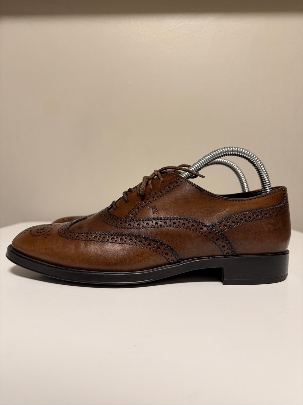 TODS Brown Leather Wingtip Brogue Oxford Shoes Women’s EU 39 US 9 UK 6